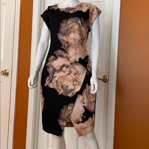 Bar III Floral Print Envelope Scuba Dress XL